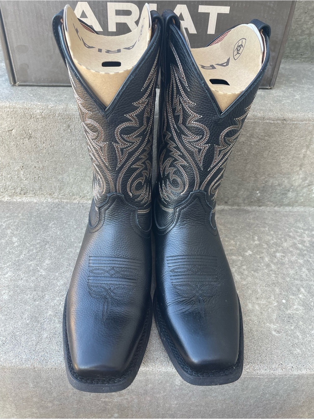 Ariat Men’s Black Deertan Sport Herdsman Sz 11 D Medium Western 11” Square Boots - Picture 5 of 7